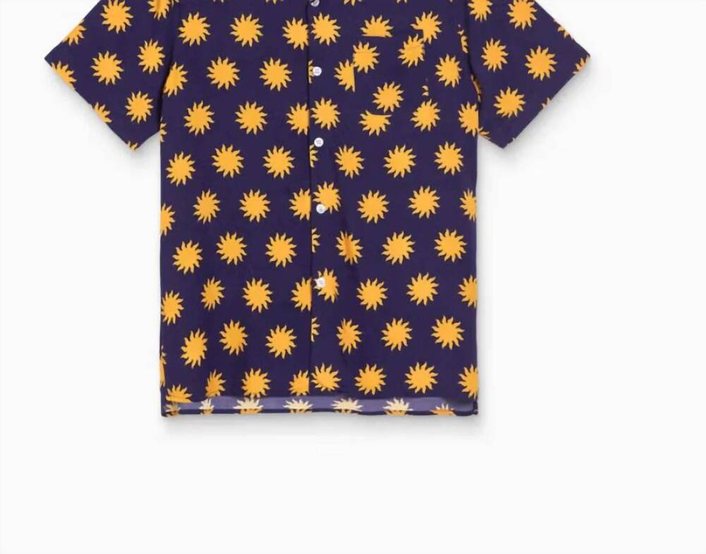 NEW OAS men's sunday sun viscose shirt in blue